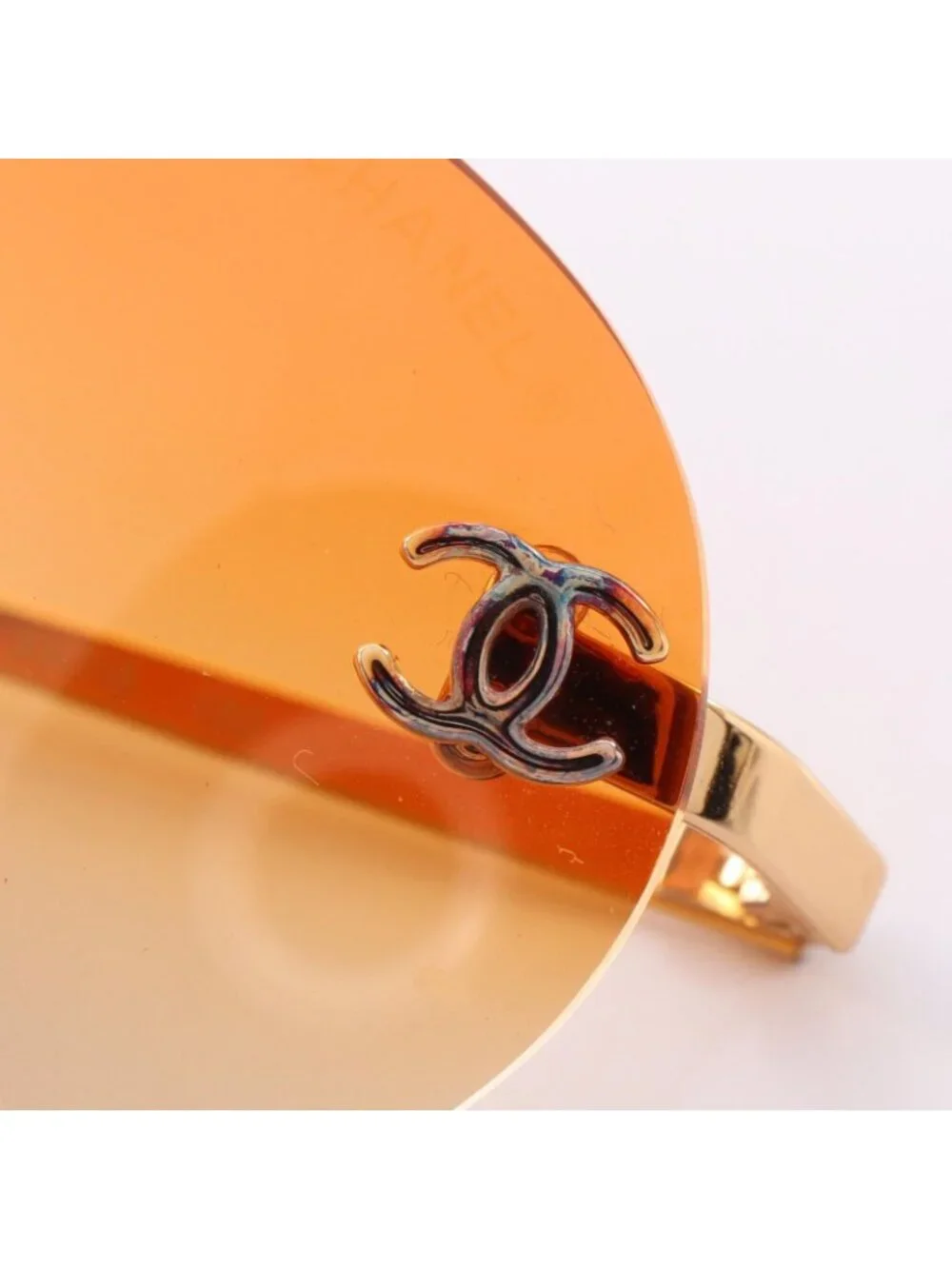 Chanel Sunglasses CC Logo Gradient Lens Rimless Brown Eyewear